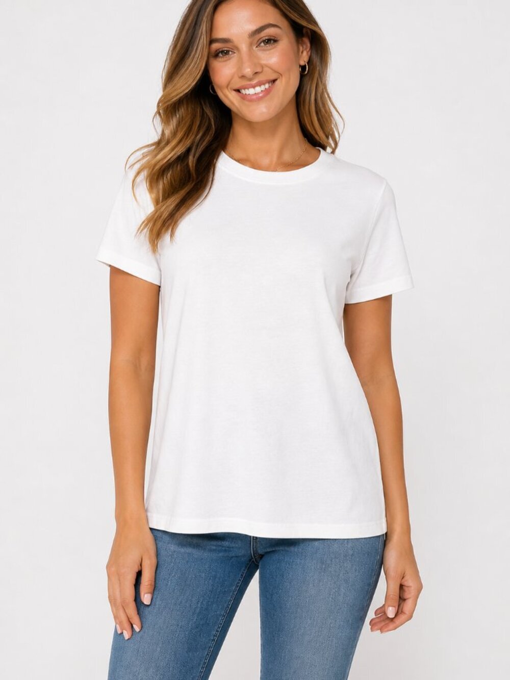 Nordstrom Pima Cotton Crew Neck T-Shirt White XS